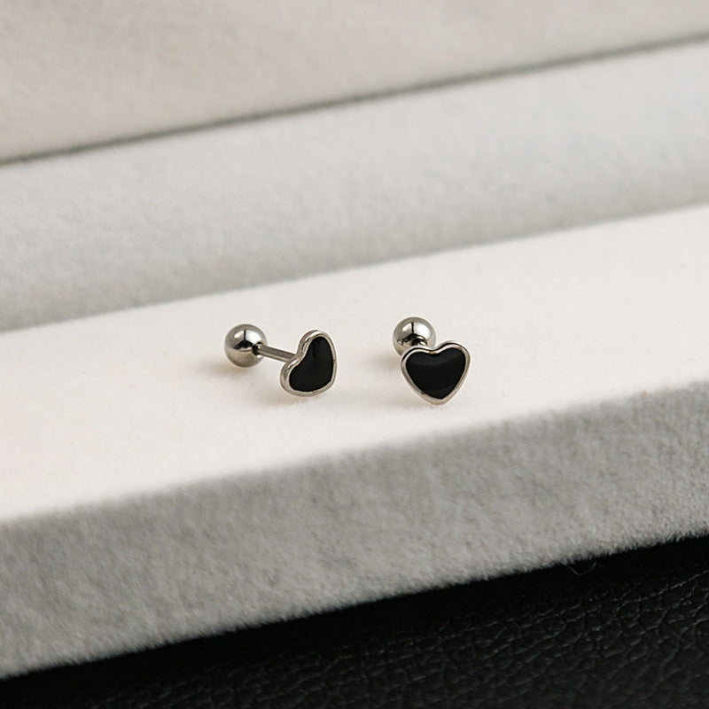 Wholesale Stainless Steel Cross Geometric Black Series Earrings